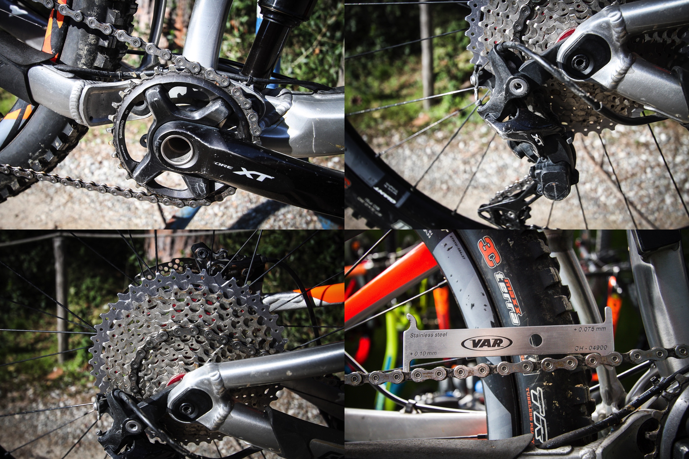 We take a close look at the chain and sprockets, all here are in good working order, our chain tool also shows us that the chain is still in optimum condition.